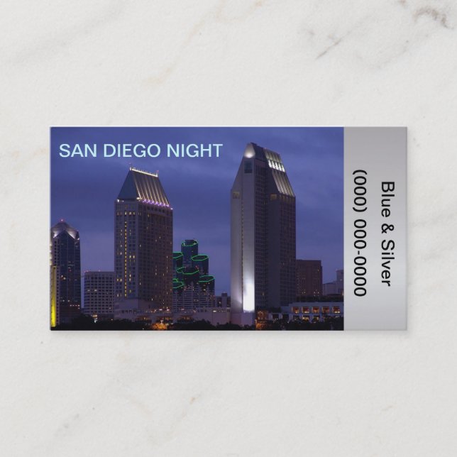 San Diego Business Card Foto Visitenkarte (Vorderseite)