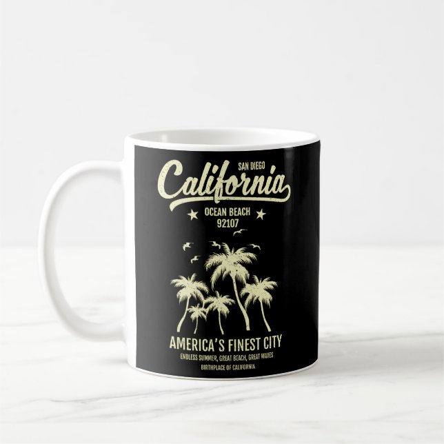 San Diego Ca California Ocean Beach 92107 Urlaub Kaffeetasse (Links)