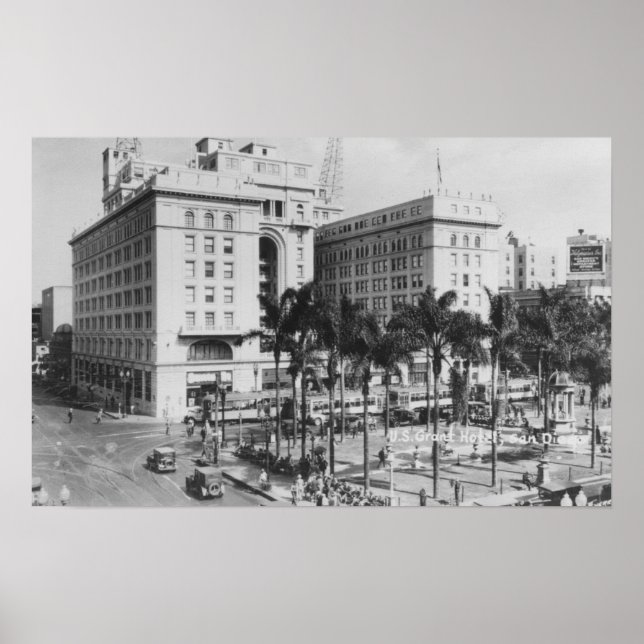 San Diego, CA City View US Grant Hotel Poster (Vorne)