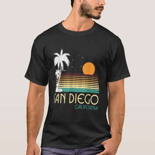 San Diego CA Palm Trees T-Shirt (Vorderseite)