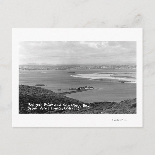San Diego, CA View of Ballast Point and Bay Postkarte (Vorderseite)