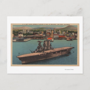 San Diego, CA - View US Navy Aircraft Carrier Postkarte