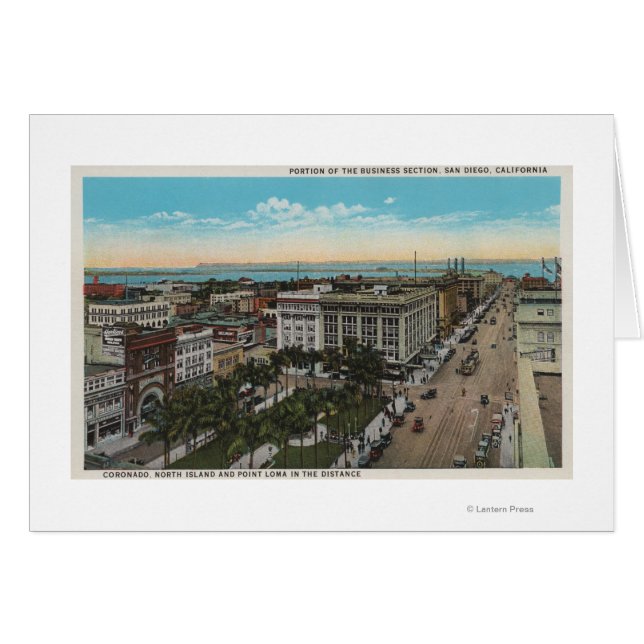 San Diego, CA - Vogelperspektive im Stadtzentrum (Vorderseite (Horizontal))