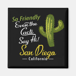 San Diego Cactus Funny Retro Magnet