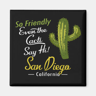 San Diego Cactus Funny Retro Magnet
