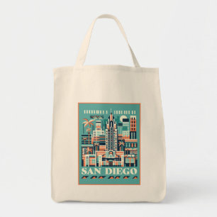 San Diego California Art Deco Tragetasche