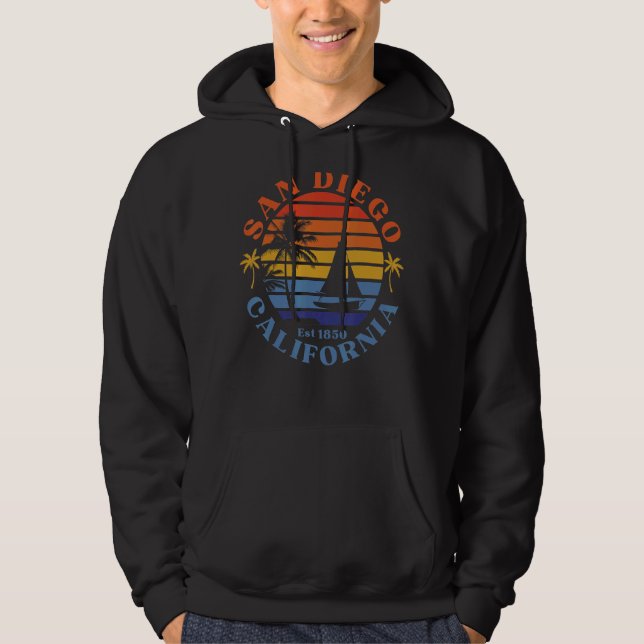 San Diego California Beach Sailboat Summer Vacatio Hoodie (Vorderseite)