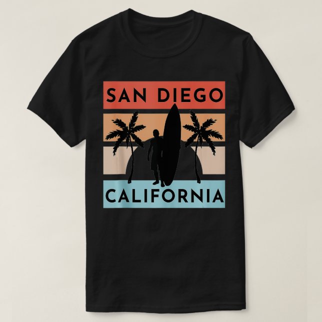 San Diego California Beach Surf Summer Vacation VI T-Shirt (Design vorne)