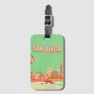 San Diego California Downtown-Souvenirs 1950er Jah Gepäckanhänger