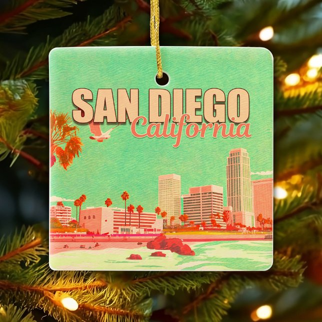 San Diego California Downtown Souvenirs 1950er Keramikornament (Von Creator hochgeladen)