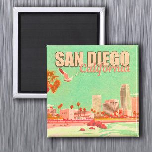 San Diego California Downtown Souvenirs 1950er Magnet