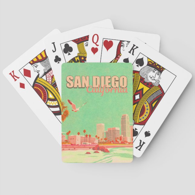 San Diego California Downtown Souvenirs 1950er Spielkarten (Rückseite)