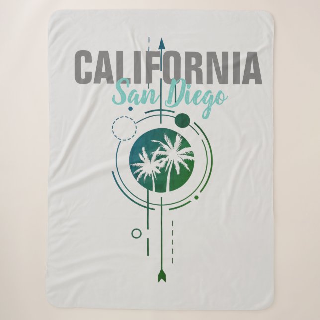 San Diego California Geometric Palms Sherpadecke (Vorderseite)