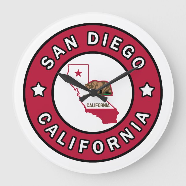 San Diego California Große Wanduhr (Vorderseite)