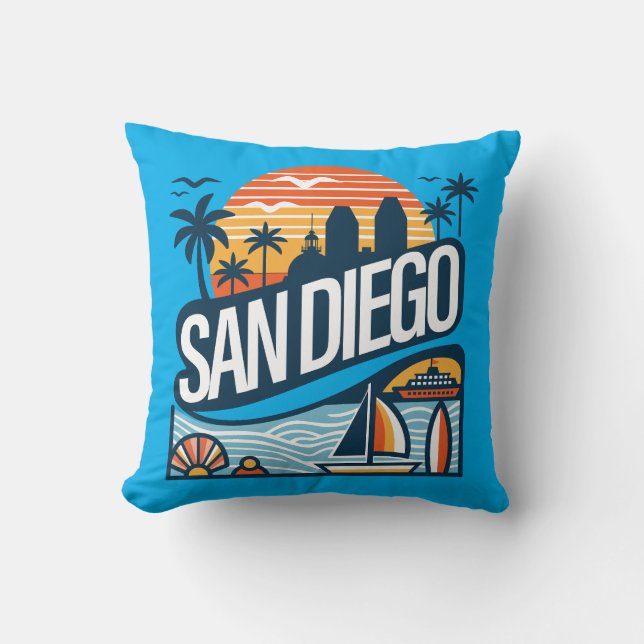 San Diego California Kissen (Vorderseite)