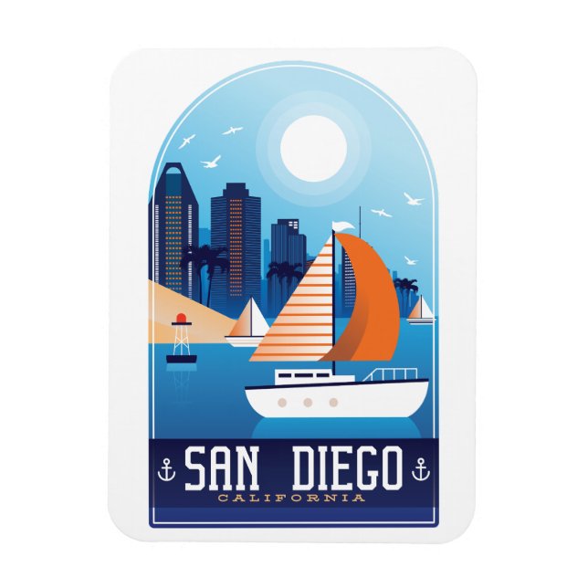 San Diego California Magnet (Vertikal)