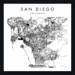 San Diego California Minimal Modern Street Karte Poster<br><div class="desc">San Diego California Minimal Modern Street Karte</div>