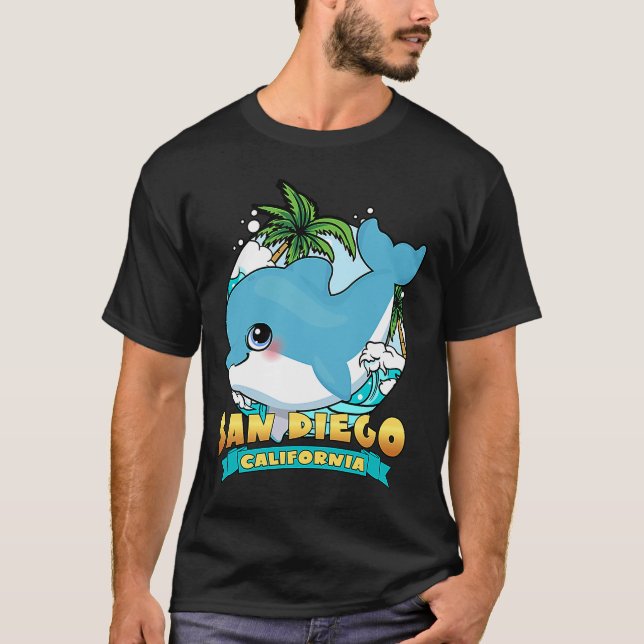 SAN DIEGO CALIFORNIA Niedlich Baby Dolphin Beach S T-Shirt (Vorderseite)