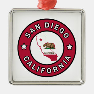 San Diego California Ornament Aus Metall