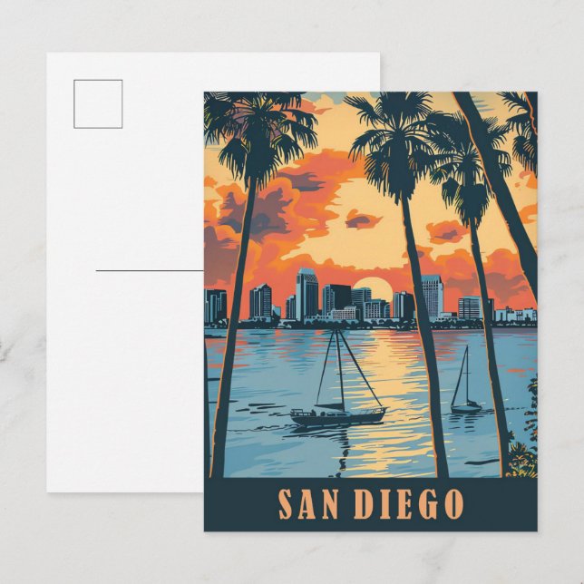 San Diego California Postkarte (Vorne/Hinten)