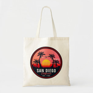 San Diego California Retro Sunset Souvenirs 60er Tragetasche