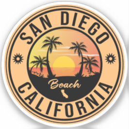 San Diego California Retro Sunset Souvenirs 80er Aufkleber