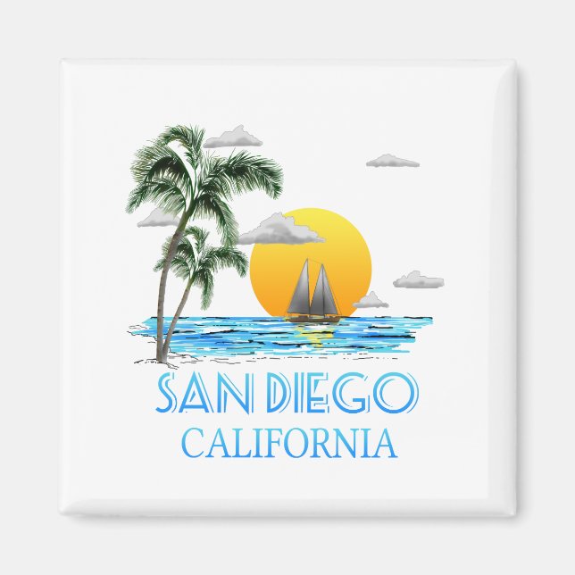 San Diego California Sailing Magnet (Vorne)
