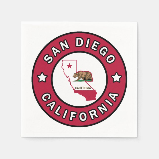 San Diego California Serviette (Vorderseite)