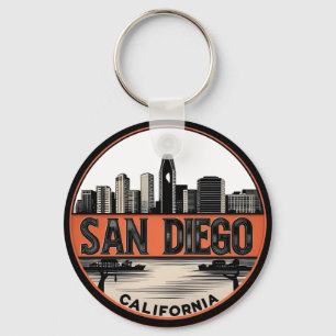 San Diego California Skyline Modern Citycape Art Schlüsselanhänger