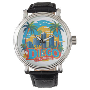 San Diego California Skyline–Moderne Stadtlandscha Armbanduhr