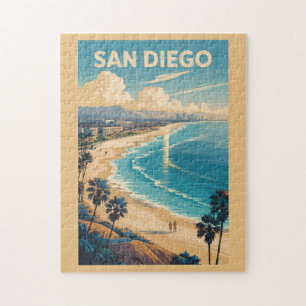San Diego California Skyline Reise Kunst Vintage