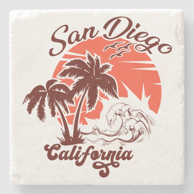 San Diego California Steinuntersetzer (Vorderseite)