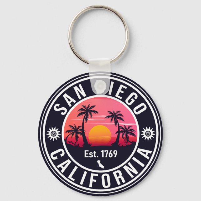 San Diego California Sunset Vacation Souvenirs 60e Schlüsselanhänger (Vorderseite)