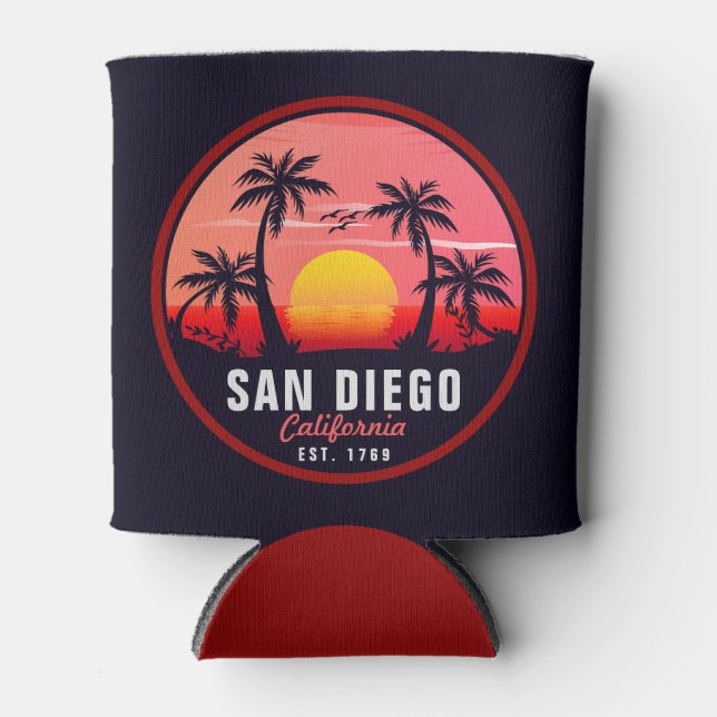 San Diego California Sunset Vacation Souvenirs 80e Dosenkühler (Vorderseite)
