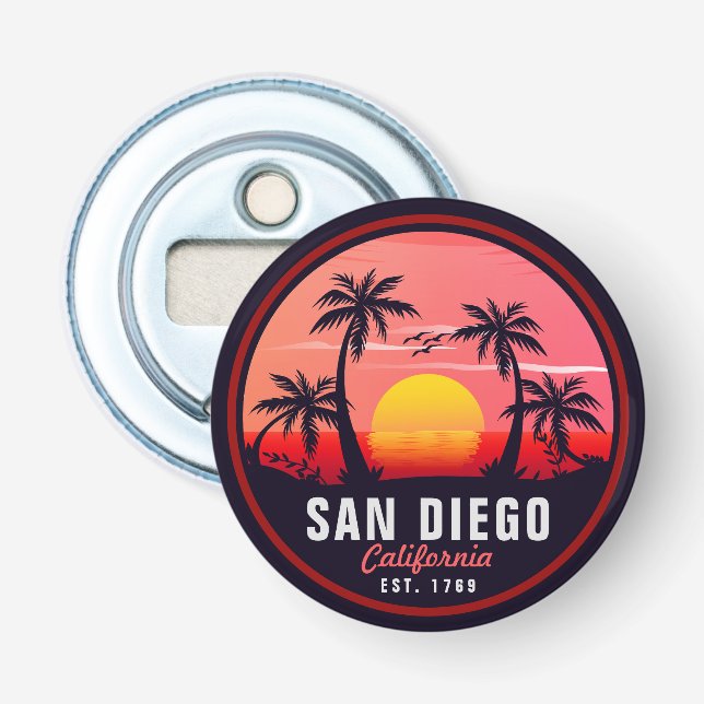 San Diego California Sunset Vacation Souvenirs 80e Flaschenöffner (Vorderseite)