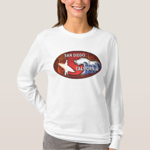 San Diego California surfer art dames sweat - shir