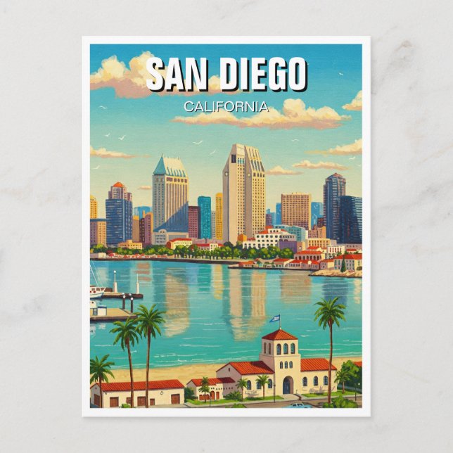 San Diego California Travel Postkarte (Vorderseite)
