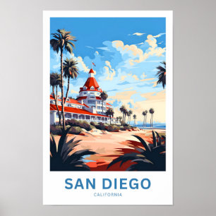 San Diego California Travel Print Poster