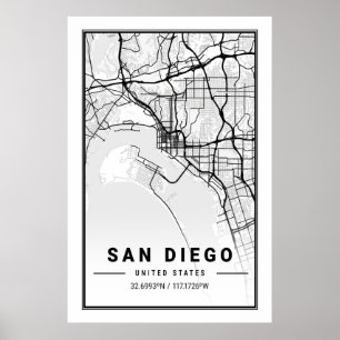 San Diego California USA Cities Travel Poster