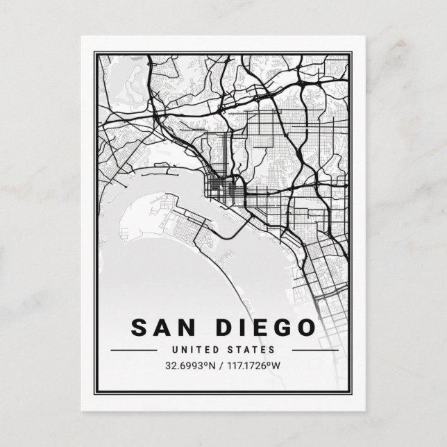 San Diego California USA Travel City Carte (Devant)