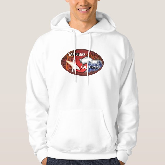 San Diego California Wellenreiten Typ hoodie (Vorderseite)