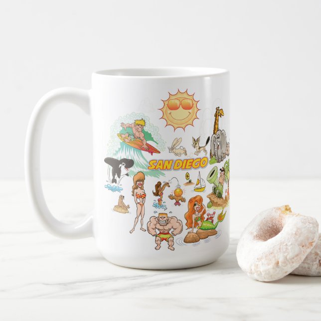 San Diego California White Kaffeetasse (Mit Donut)
