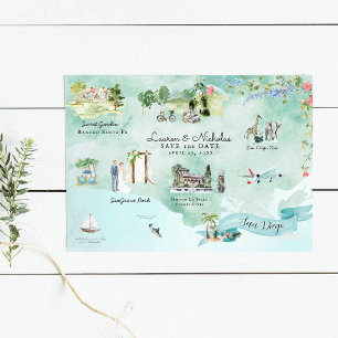 San Diego   Carte du parcours de mariage de destin