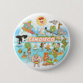 San Diego Cartoon Button