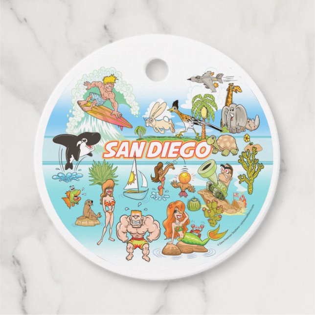 San Diego Cartoon Geschenkanhänger (Vorderseite)