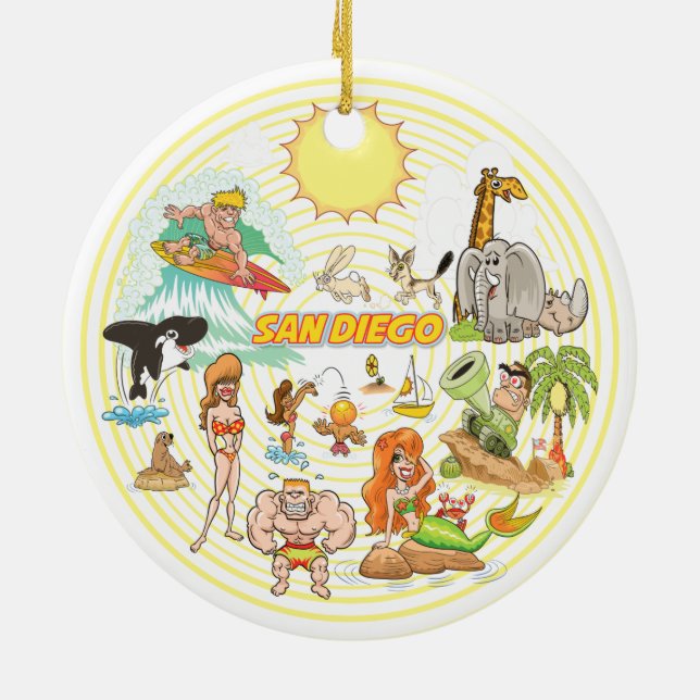 San Diego Cartoon Keramik Ornament Obelisk (Hinten)
