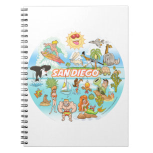 San Diego Cartoon Notizblock