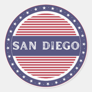 San Diego City Pride Emblem – Amerikanische Identi Runder Aufkleber