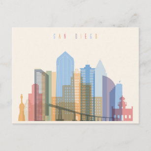 San Diego City Skyline Postkarte