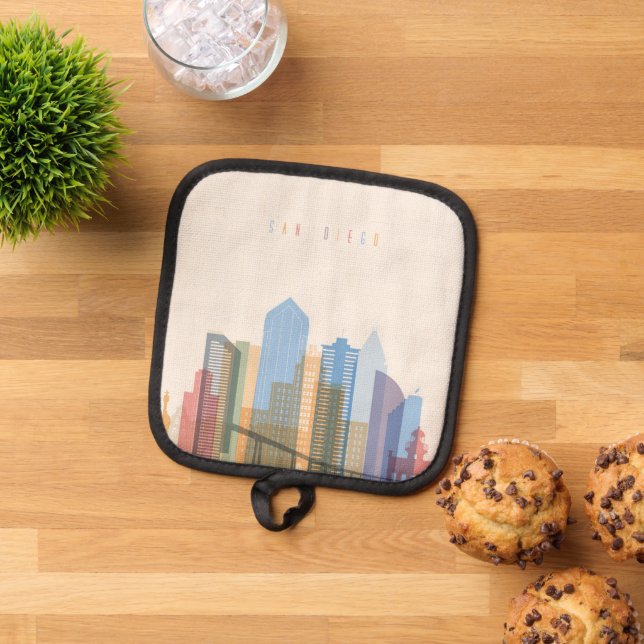 San Diego City Skyline Topflappen (Oben Unten)